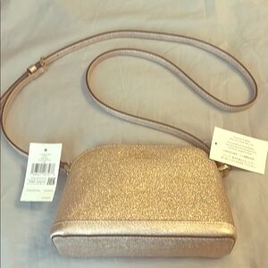 New Kate spade rose gold glitter crossbody bag